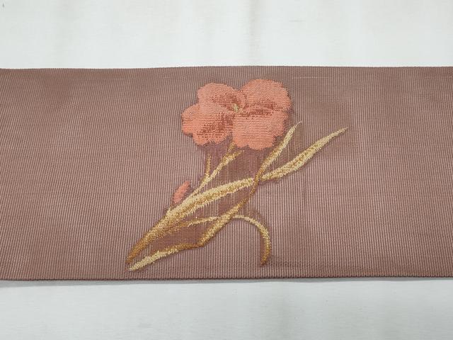 平和屋着物*夏物 九寸名古屋帯 枝花文 金糸 正絹 逸品 CABL2005fb