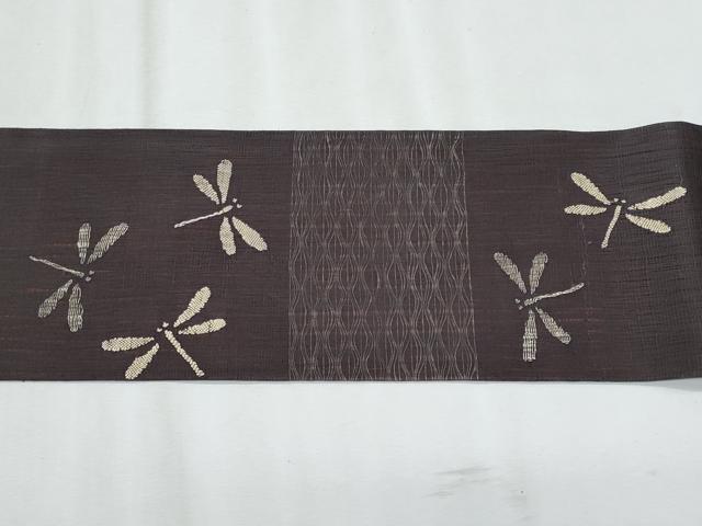 平和屋着物*夏物 九寸名古屋帯 すくい織 トンボ 正絹 逸品 CABL2014fb