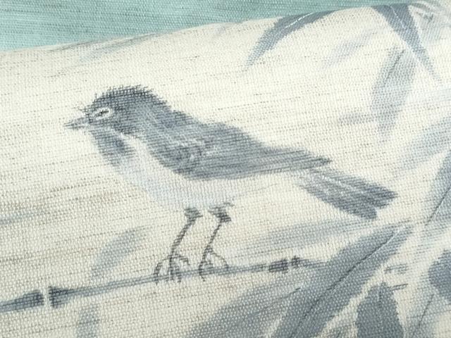 平和屋着物*夏物 九寸名古屋帯 手描き 笹竹鳥文 麻 逸品 CABL2016fb
