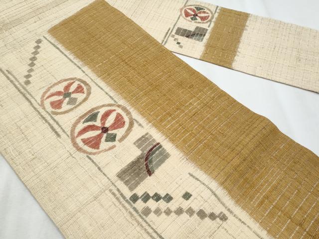 平和屋着物*夏物 九寸名古屋帯 紬地 抽象文様 正絹 逸品 CABL2031fb