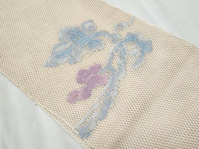 平和屋着物*夏物 八寸名古屋帯 羅 枝花文 正絹 逸品 CABL2042fb