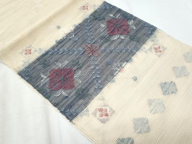 平和屋着物*夏物 1854年創業 帯屋捨松 八寸名古屋帯 菱花文 正絹 逸品 CABL2045fb