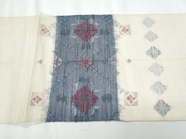 平和屋着物*夏物 1854年創業 帯屋捨松 八寸名古屋帯 菱花文 正絹 逸品 CABL2045fb