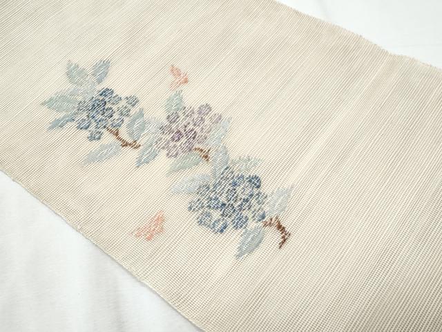 平和屋着物*夏物 1854年創業 帯屋捨松 八寸名古屋帯 枝花文 正絹 逸品 CABL2050fb