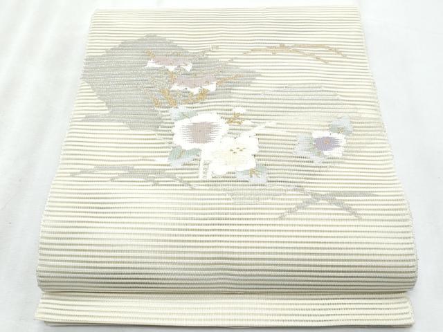平和屋着物*夏物 八寸名古屋帯 絽綴れ 枝花文 金銀糸 正絹 逸品 CABL2067fb