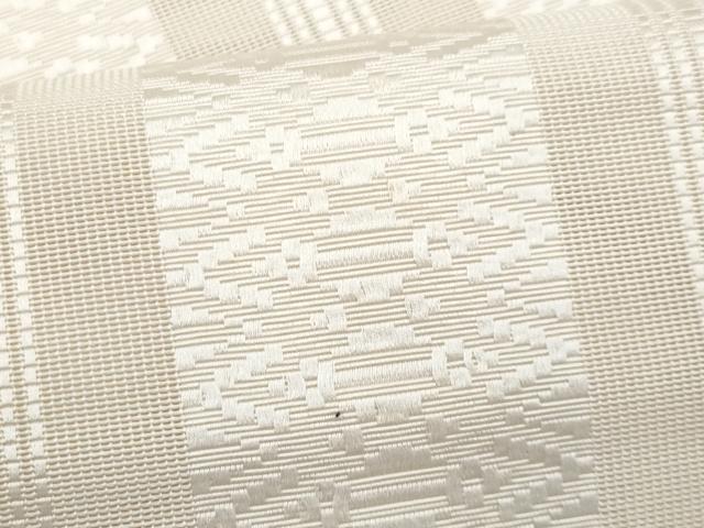 平和屋着物*夏物 本場筑前博多織 八寸名古屋帯 紗献上 鳥の子色 正絹 逸品 CABL2073fb