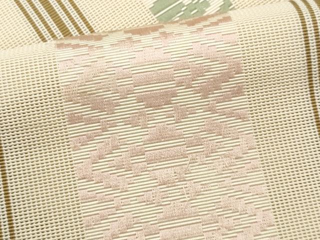 平和屋着物*夏物 博多織人 黒木織物 本場筑前博多帯 八寸名古屋帯 紗献上 博多金ラベル 証紙付き 正絹 逸品 CABL2075fb