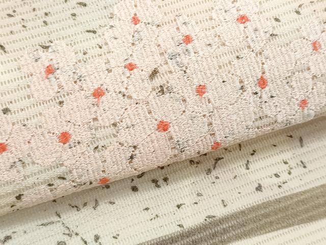 平和屋着物*夏物 九寸名古屋帯 重ね山花文 金糸 正絹 逸品 CABL2099fb