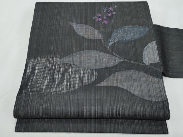 平和屋着物*夏物 九寸名古屋帯 枝花文 金糸 正絹 逸品 CABL2129fb