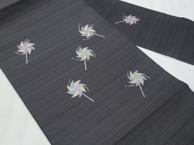 平和屋着物*夏物 九寸名古屋帯 風車 金糸 正絹 逸品 CABL2130fb
