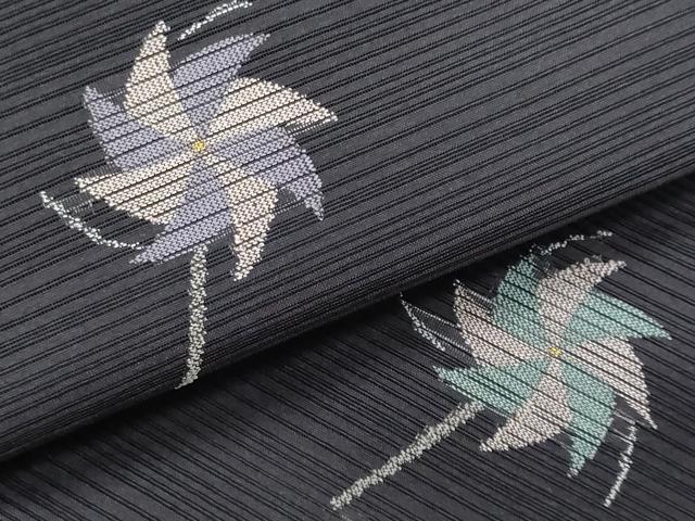 平和屋着物*夏物 九寸名古屋帯 風車 金糸 正絹 逸品 CABL2130fb