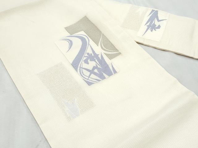 平和屋着物*夏物 九寸名古屋帯 色紙重ね杜若 銀糸 正絹 逸品 CABL2140fb