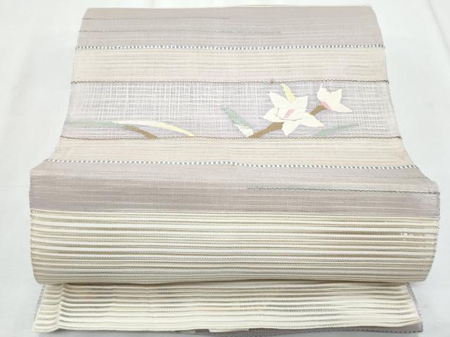 平和屋着物*夏物 八寸名古屋帯 桔梗文 金糸 正絹 逸品 CABL2159fb