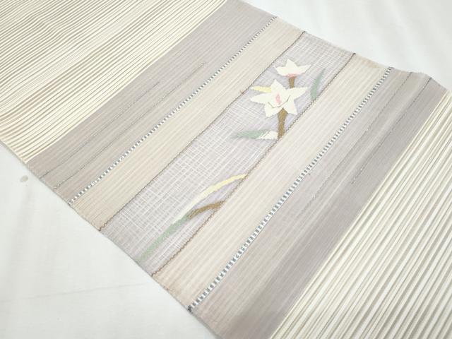 平和屋着物*夏物 八寸名古屋帯 桔梗文 金糸 正絹 逸品 CABL2159fb