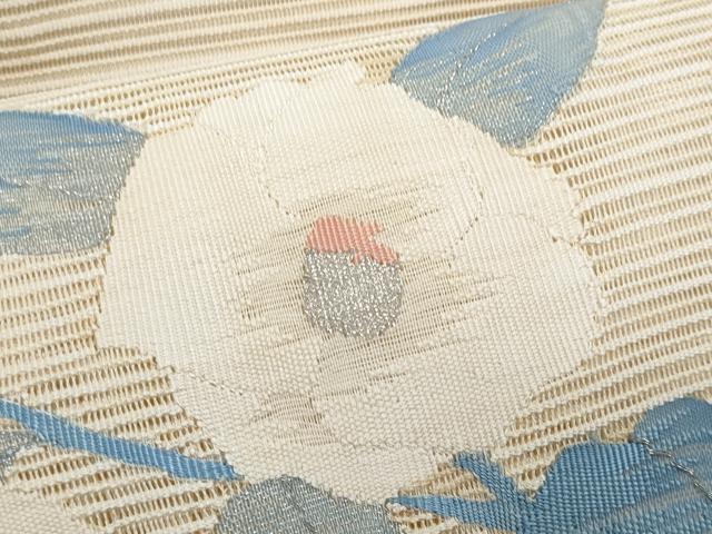 平和屋着物*夏物 八寸名古屋帯 絽綴れ 枝花文 銀糸 正絹 逸品 CABL2169fb