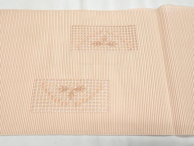 平和屋着物*夏物 八寸名古屋帯 菱花文 正絹 逸品 CABL2176fb