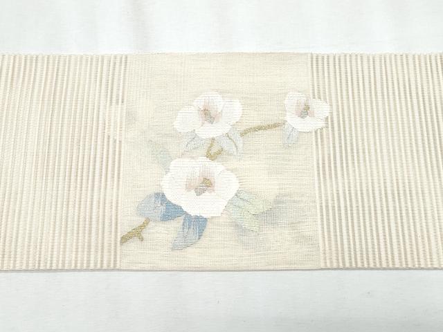 平和屋着物*夏物 八寸名古屋帯 絽綴れ 枝椿 金銀糸 正絹 逸品 CABL2180fb