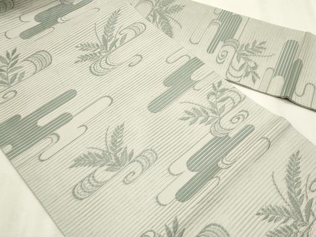 平和屋着物*夏物 九寸名古屋帯 流水枝葉文 正絹 逸品 CABL2224fb
