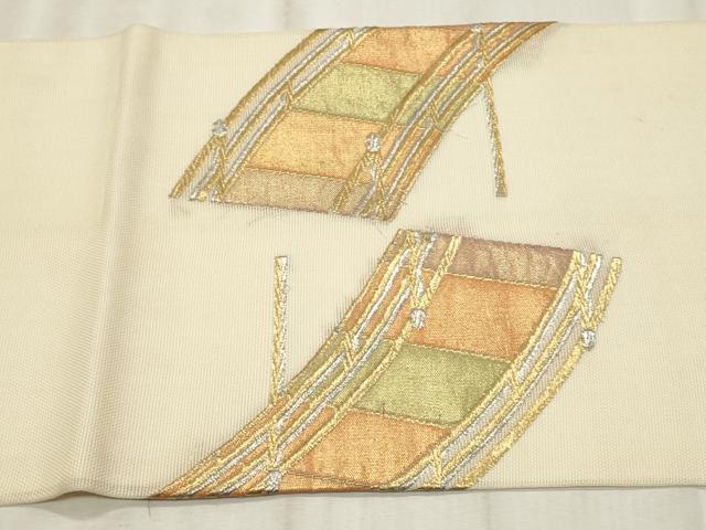 平和屋着物*夏物 九寸開き名古屋帯 渡り橋 金銀糸 正絹 逸品 CABL2280fb