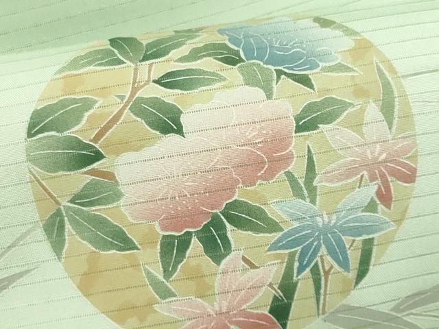 平和屋着物*夏物 絽塩瀬 九寸名古屋帯 枝花丸文 正絹 逸品 CABL2289fb