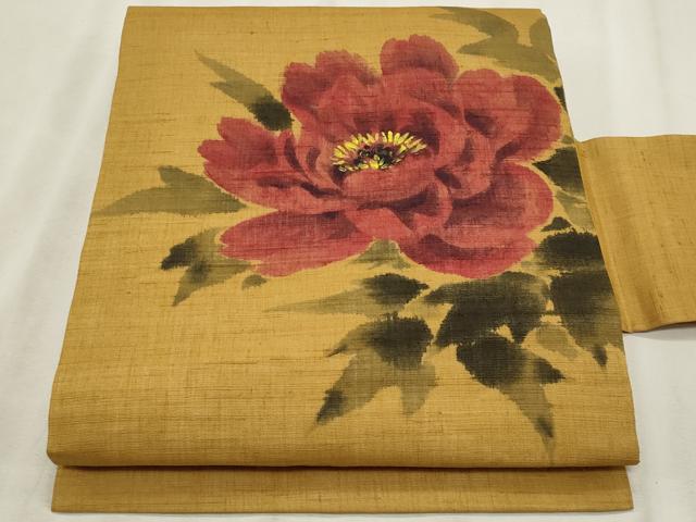 平和屋着物*夏物 九寸名古屋帯 作家物 草花文 正絹 逸品 CABL2291fb