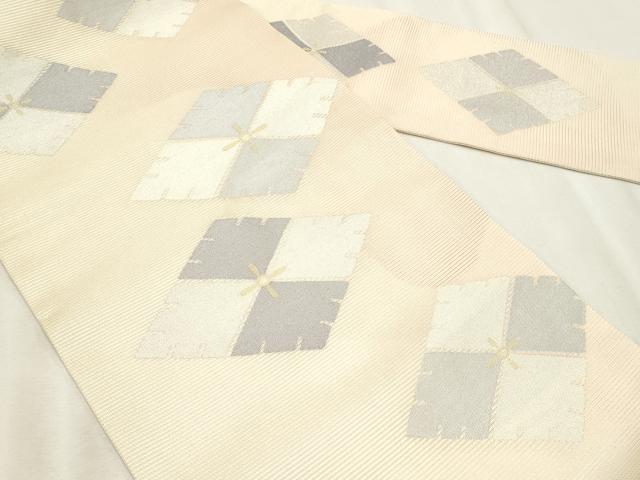平和屋着物*夏物 九寸名古屋帯 菱文 金銀糸 正絹 逸品 CABL2297fb