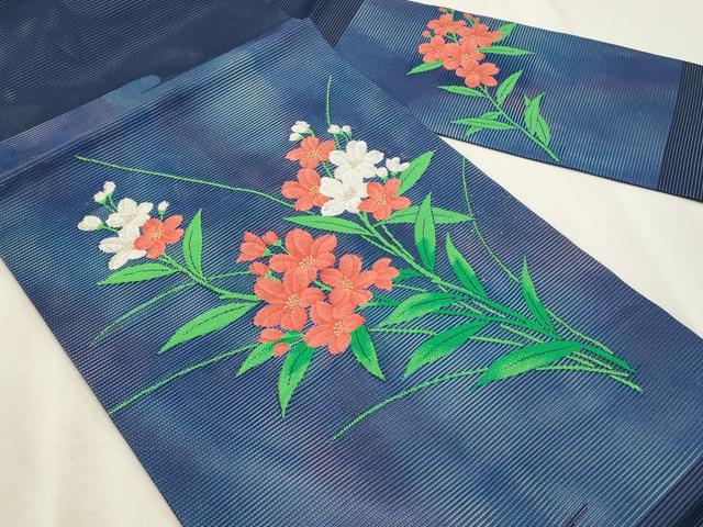 平和屋着物*夏物 九寸名古屋帯 枝花文 金銀糸 正絹 逸品 CABL2298fb