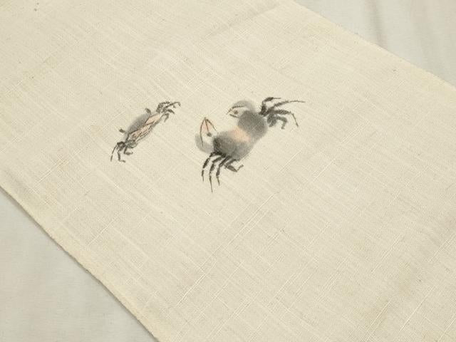 平和屋着物*夏物 つけ帯 作家物 蟹 正絹 逸品 CABL2302fb