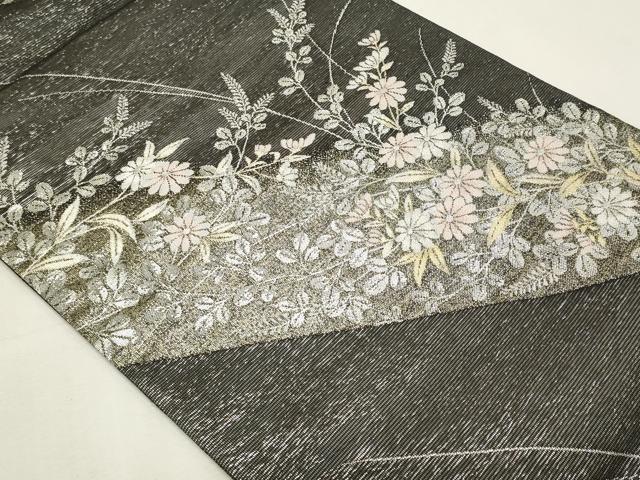 平和屋着物*夏物 つけ帯 枝花文 金銀糸 正絹 逸品 CABL2308fb