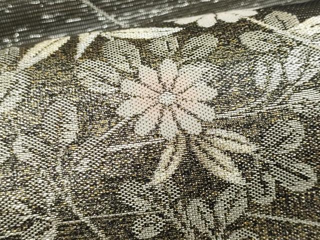 平和屋着物*夏物 つけ帯 枝花文 金銀糸 正絹 逸品 CABL2308fb