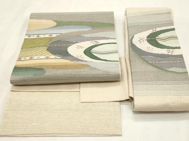 平和屋着物*夏物 つけ帯 すくい織 流水文 正絹 逸品 CABL2314fb