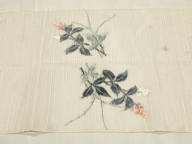 平和屋着物*夏物 八寸名古屋帯 流水枝花文 正絹 逸品 CABL2323fb