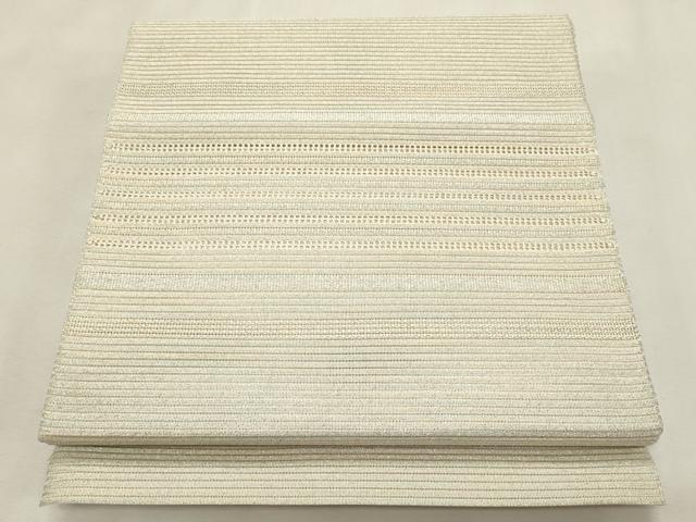 平和屋着物*夏物 八寸名古屋帯 絽綴れ 横段文 銀糸 正絹 逸品 CABL2324fb