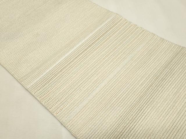 平和屋着物*夏物 八寸名古屋帯 絽綴れ 横段文 銀糸 正絹 逸品 CABL2324fb