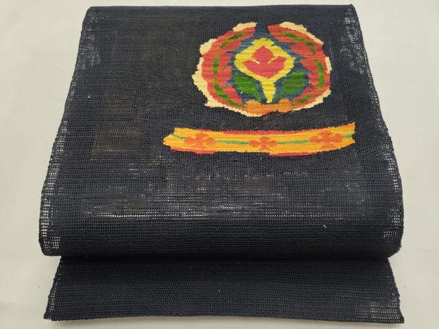 平和屋着物*夏物 八寸名古屋帯 洋花文 正絹 逸品 CABL2328fb