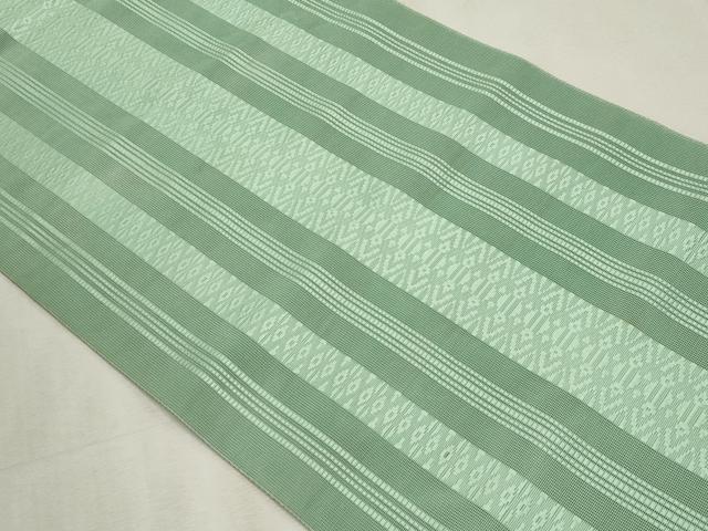 平和屋着物*夏物 本場筑前博多織 八寸名古屋帯 紗献上 薄青色 正絹 逸品 CABL2333fb