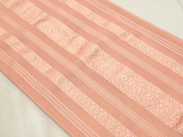 平和屋着物*夏物 博多織 八寸名古屋帯 紗献上 珊瑚色 CABL2335fb