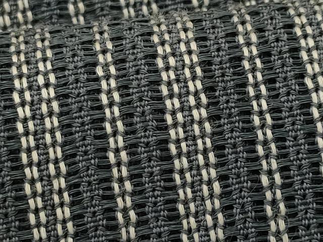 平和屋着物*夏物 男性 本場筑前博多織 西村織物 角帯 間道 証紙付き 絹麻 逸品 CABL2358fb