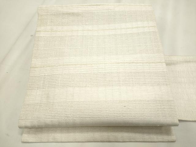 平和屋着物*夏物 九寸名古屋帯 横段文 銀糸 正絹 逸品 CABL2398fb