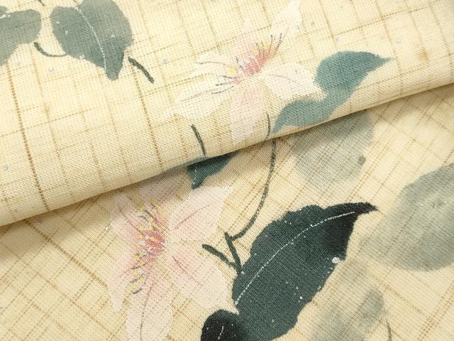 平和屋着物*夏物 九寸名古屋帯 作家物 枝花文 銀彩 正絹 逸品 CABL2399fb