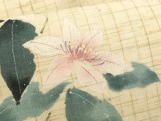 平和屋着物*夏物 九寸名古屋帯 作家物 枝花文 銀彩 正絹 逸品 CABL2399fb