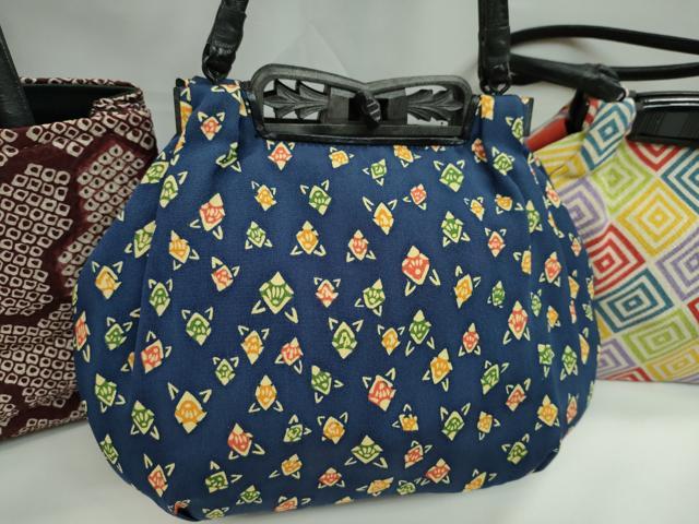 平和屋着物▼和装小物 和装バッグまとめて5点 ハンドバッグ 花 毘沙門亀甲 入子菱 バンブー 紬地 金糸 逸品 CABL2424ju