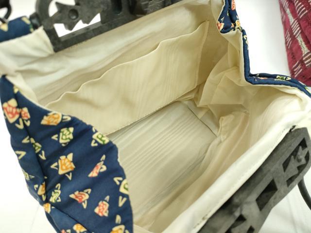 平和屋着物▼和装小物 和装バッグまとめて5点 ハンドバッグ 花 毘沙門亀甲 入子菱 バンブー 紬地 金糸 逸品 CABL2424ju