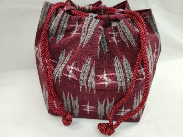 平和屋着物▼和装小物 和装バッグ 巾着まとめて5点 江戸小紋 切嵌寄せ小紋柄 梅 蝶 紬地 綿 浴衣 未使用あり 逸品 CABL2428ju