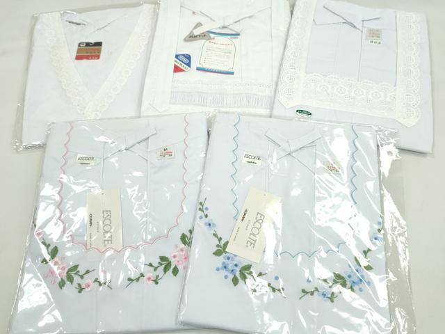 平和屋着物▼和装小物 割烹着まとめて5点 刺繍 レース 花 白 80cm 85cm 逸品 未使用 CABL2483ju