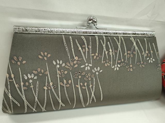 平和屋着物▼和装小物 和装バッグまとめて4点 ハンドバッグ 壁画文様 枝花文 本皮 クラッチ 逸品 CABL2517ju