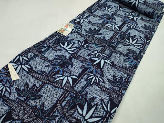 平和屋着物*夏物 浴衣 反物 霞笹文 堅牢染 リップル地 綿 着尺 逸品 未使用 CABL2540ju