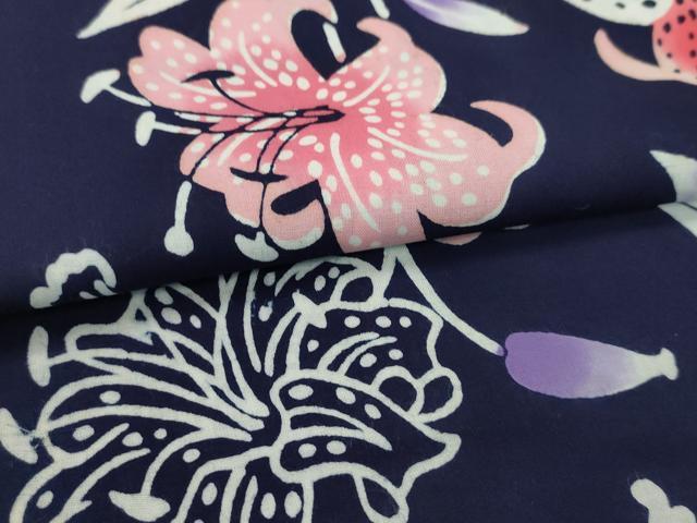 平和屋着物*夏物 浴衣 反物 注染 百合 綿 着尺 逸品 未使用 CABL2587ju