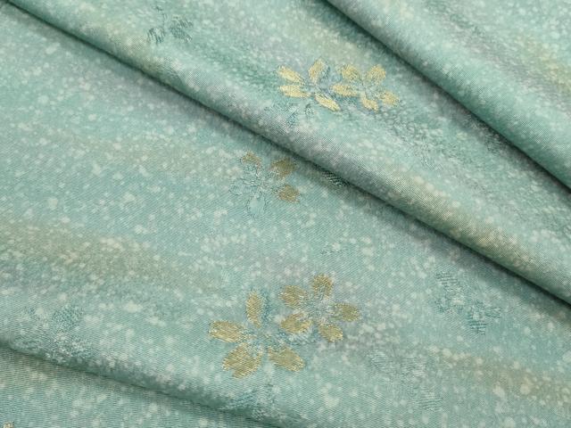 平和屋着物●小紋 反物 霞舞桜文 金糸 丹後ちりめん 着尺 逸品 未使用 CABL2589ju