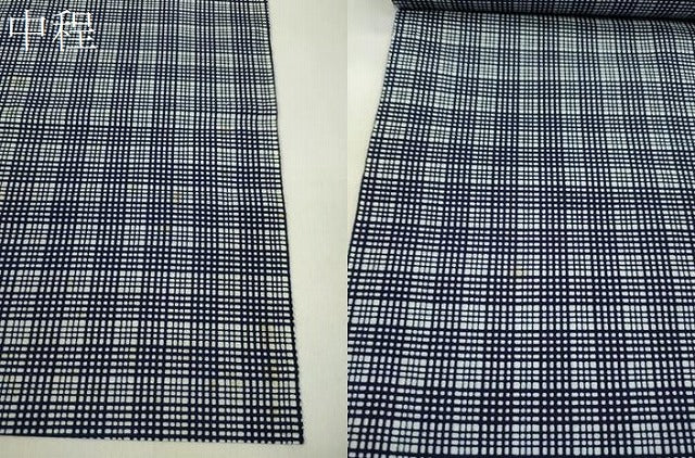 平和屋着物∴夏物 浴衣 反物 注染 格子柄 綿 着尺 逸品 未使用 CABL2611ju